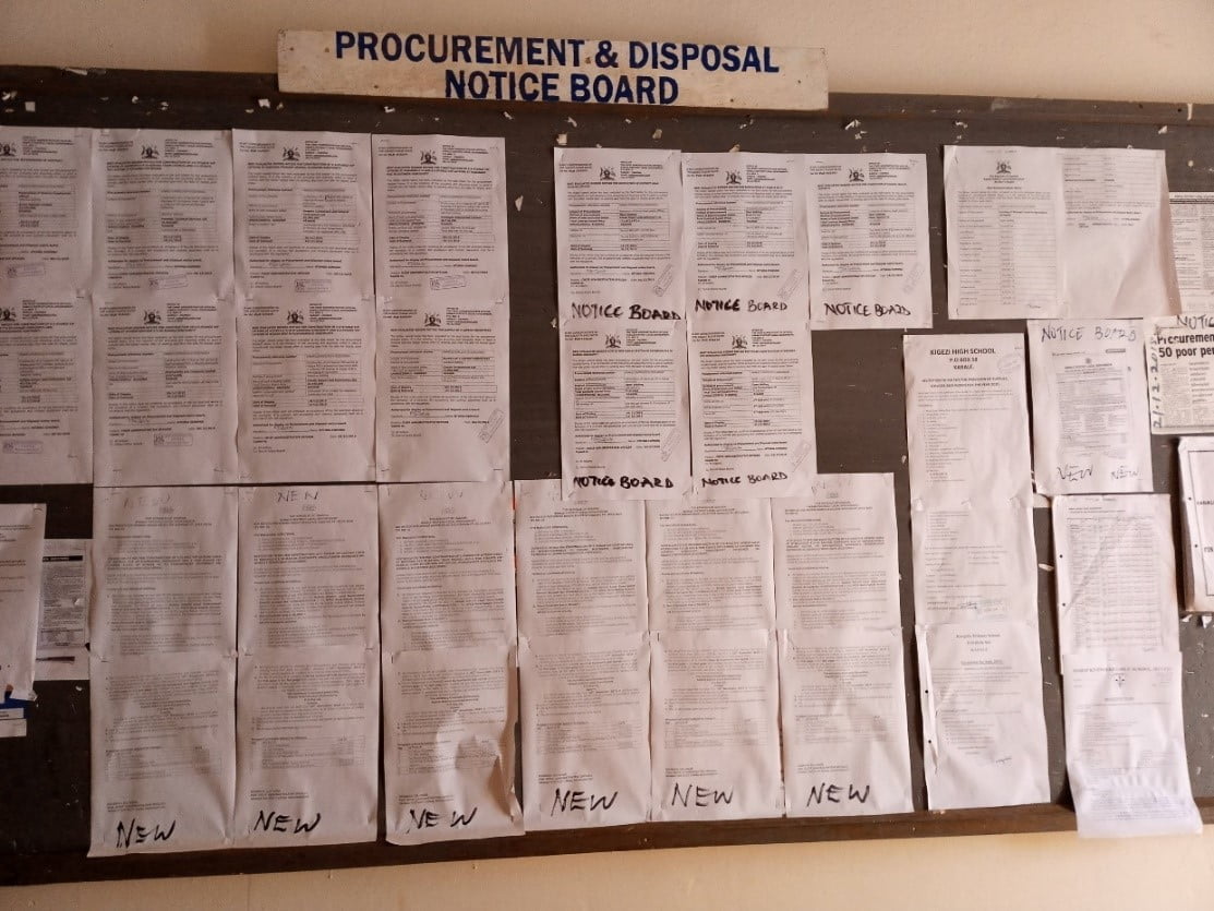 Disclosure of Procurement Information on Notice Boards and Agency Websites Improves.